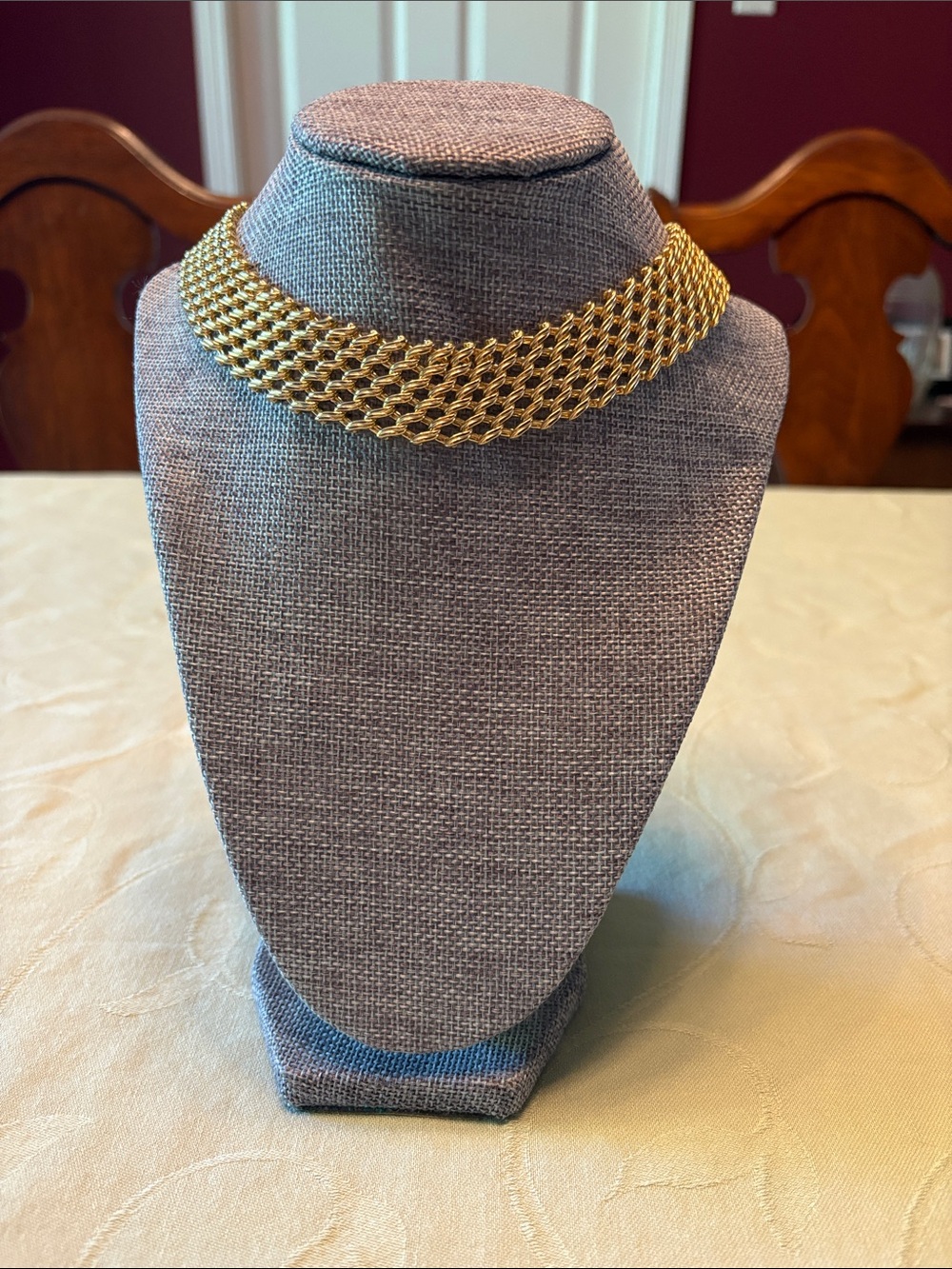 Gold Mesh Choker Necklace - Women Jewelry